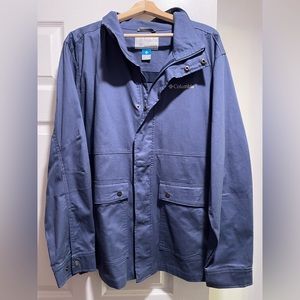 Columbia Jacket Full Zip Snap Button Collared Canvas